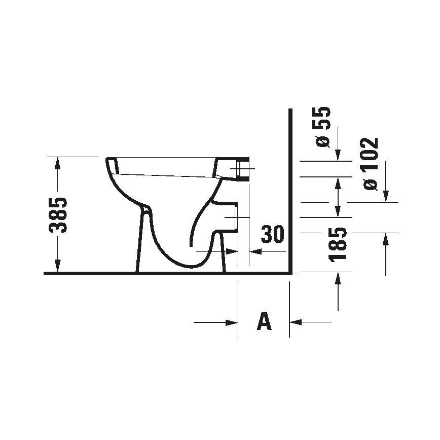 Duravit 21080900002 - Stojící WC D-CODE keramika/lesklá bílá