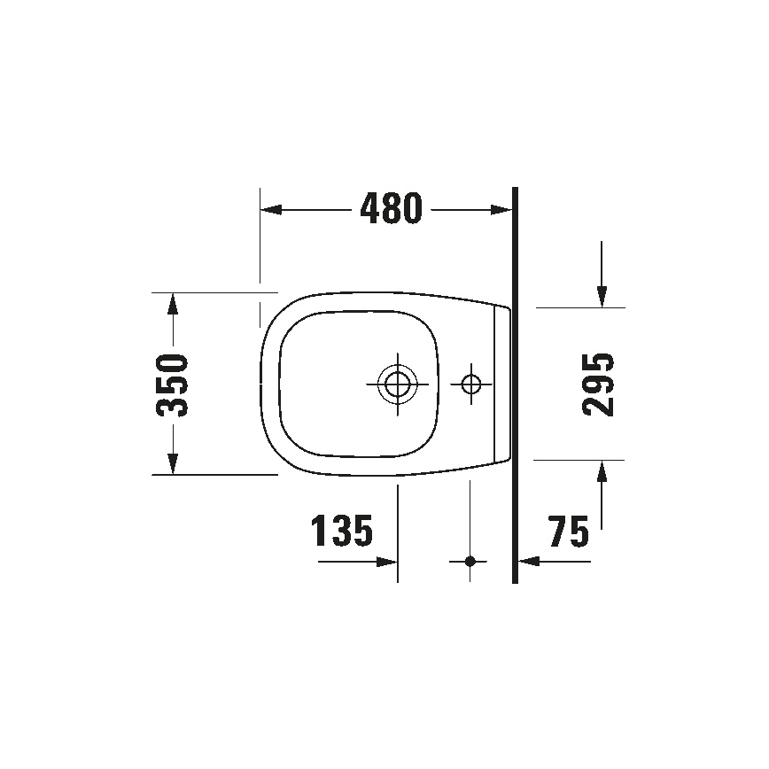 Duravit 22371500002 - Závěsný bidet D-CODE keramika/lesklá bílá