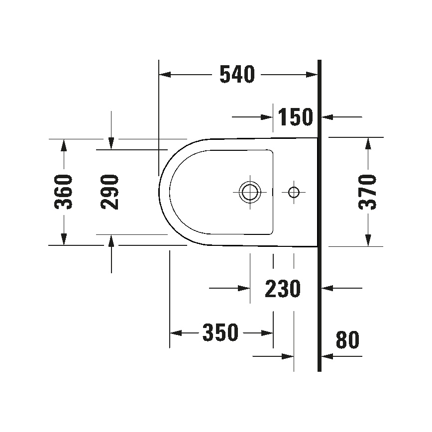 Duravit 2294150000 - Závěsný bidet D-NEO keramika/lesklá bílá