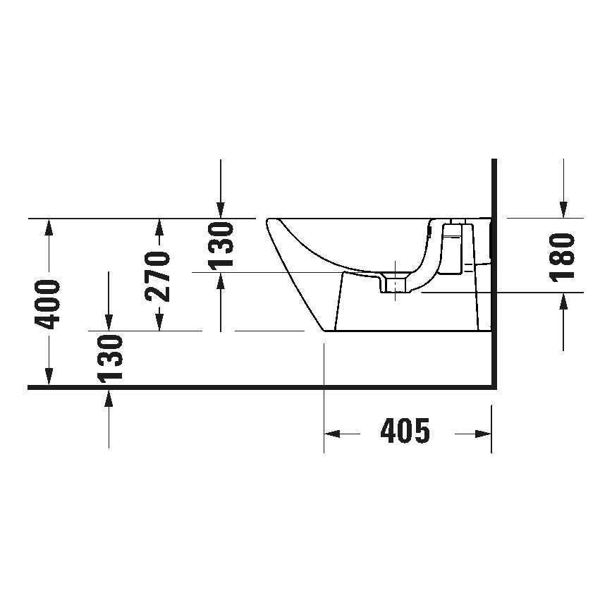 Duravit 2294150000 - Závěsný bidet D-NEO keramika/lesklá bílá