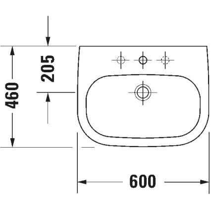 Duravit 23106000002 - Závěsné umyvadlo D-CODE 60x46 cm keramika/lesklá bílá