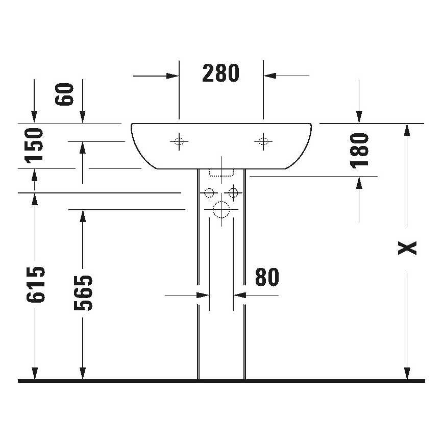 Duravit 23106000002 - Závěsné umyvadlo D-CODE 60x46 cm keramika/lesklá bílá