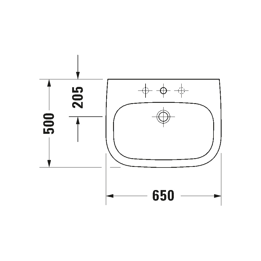 Duravit 23106500002 - Závěsné umyvadlo D-CODE 65x50 cm keramika/lesklá bílá