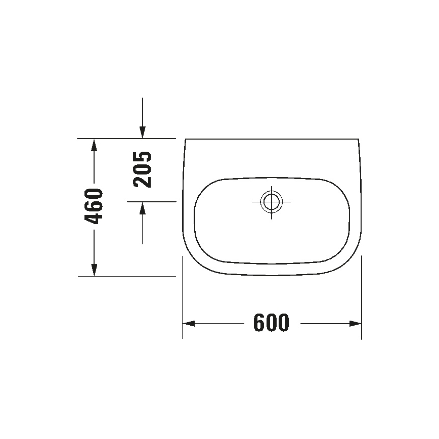 Duravit 23116000702 - Závěsné umyvadlo D-CODE 60x46 cm keramika/lesklá bílá