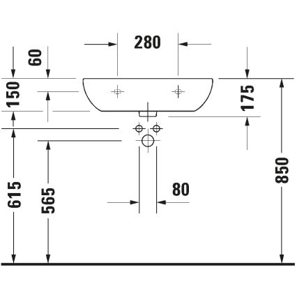 Duravit 23116000702 - Závěsné umyvadlo D-CODE 60x46 cm keramika/lesklá bílá