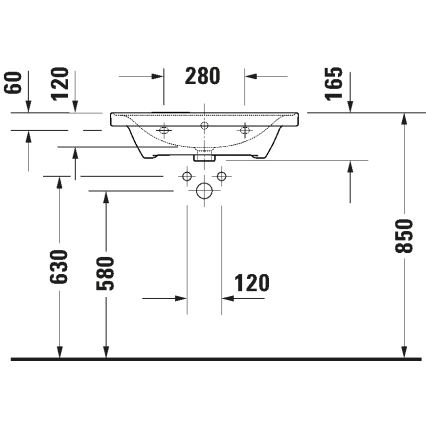 Duravit 2367650060 - Závěsné umyvadlo D-NEO 65x48 cm keramika/lesklá bílá