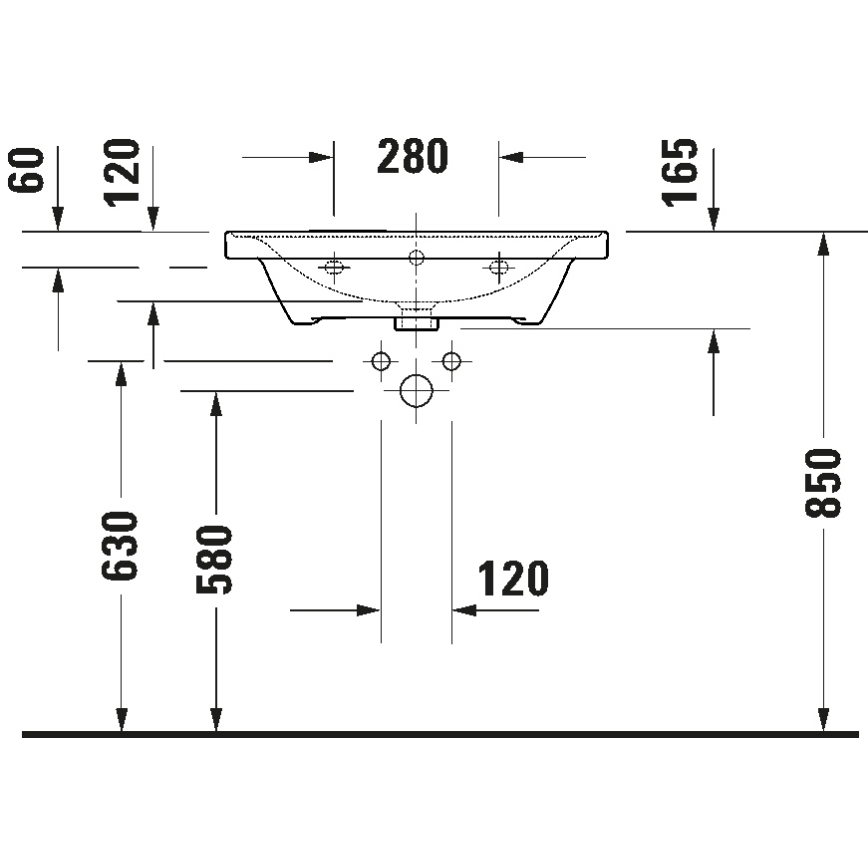 Duravit 2367650060 - Závěsné umyvadlo D-NEO 65x48 cm keramika/lesklá bílá