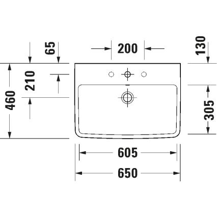 Duravit 23756500002 - Závěsné umyvadlo D-NEO 65x46 cm keramika/lesklá bílá