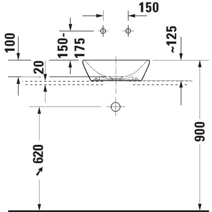Duravit 2397400070 - Umyvadlo na desku D-NEO 40x40 cm keramika/lesklá bílá
