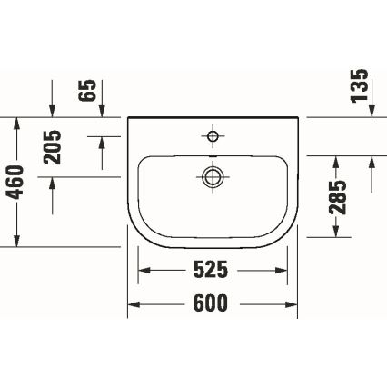 Duravit 23986000002 - Závěsné umyvadlo D-CODE 60x46 cm keramika/lesklá bílá