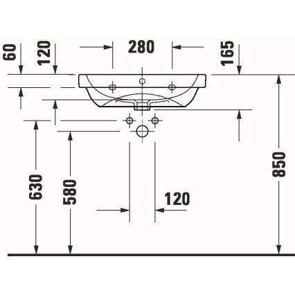 Duravit 23986000002 - Závěsné umyvadlo D-CODE 60x46 cm keramika/lesklá bílá