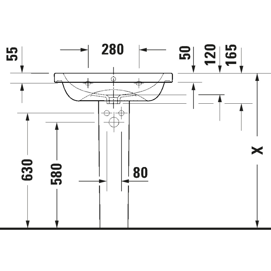 Duravit 23996500002 - Závěsné umyvadlo D-CODE 65x48 cm keramika/lesklá bílá