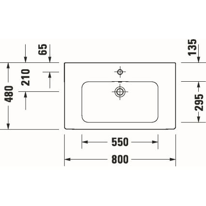 Duravit 23998000002 - Závěsné umyvadlo D-CODE 80x48 cm keramika/lesklá bílá