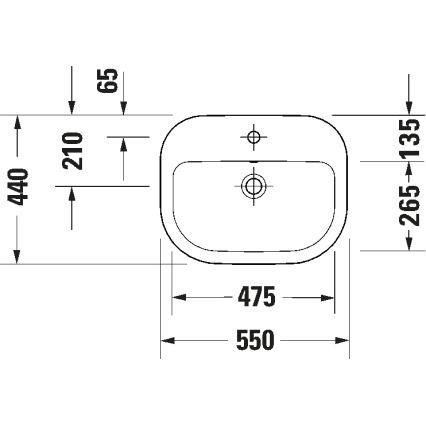 Duravit 24025500002 - Závěsné umyvadlo D-CODE 55x44 cm keramika/lesklá bílá