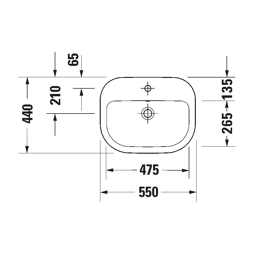 Duravit 24025500002 - Závěsné umyvadlo D-CODE 55x44 cm keramika/lesklá bílá