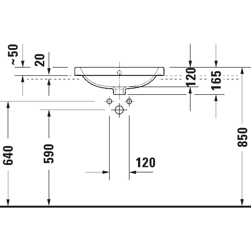 Duravit 24025500002 - Závěsné umyvadlo D-CODE 55x44 cm keramika/lesklá bílá