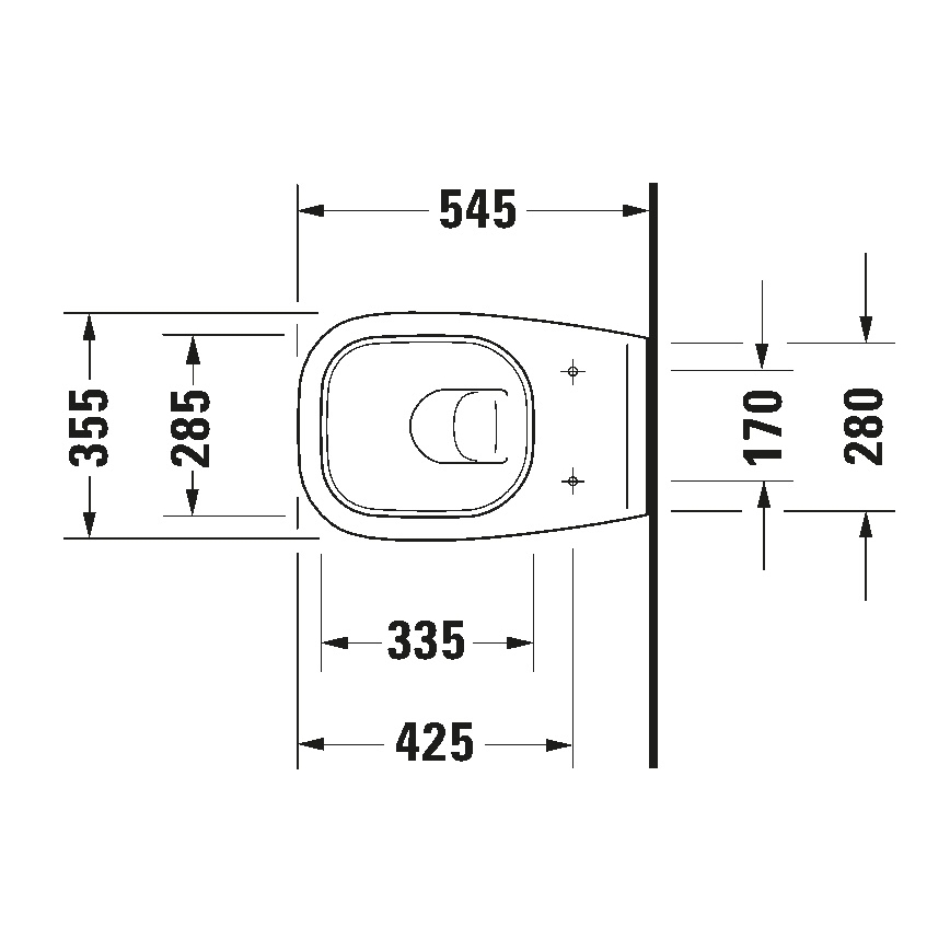 Duravit 25350900002 - Závěsné WC D-CODE keramika/lesklá bílá