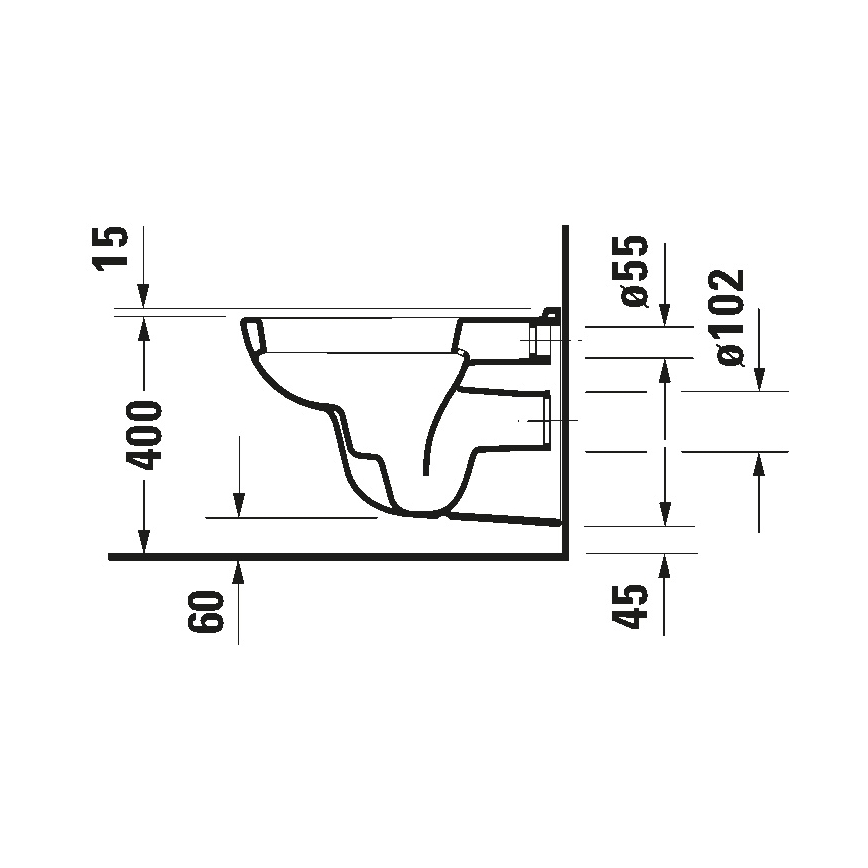 Duravit 25350900002 - Závěsné WC D-CODE keramika/lesklá bílá
