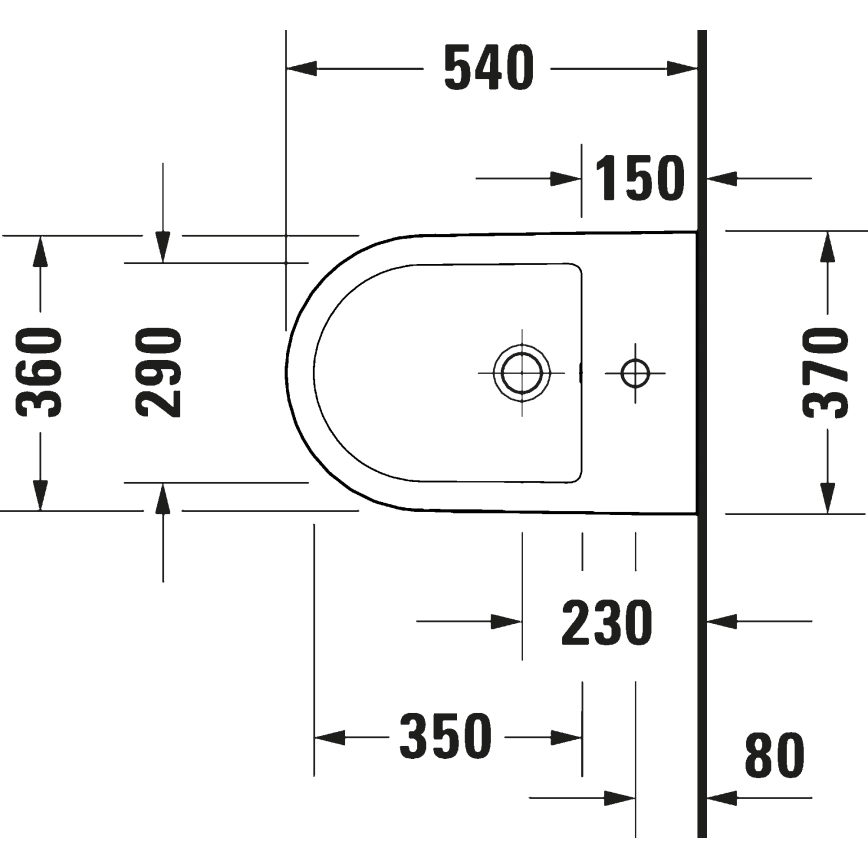 Duravit 27271500002 - Závěsný bidet D-CODE keramika/lesklá bílá
