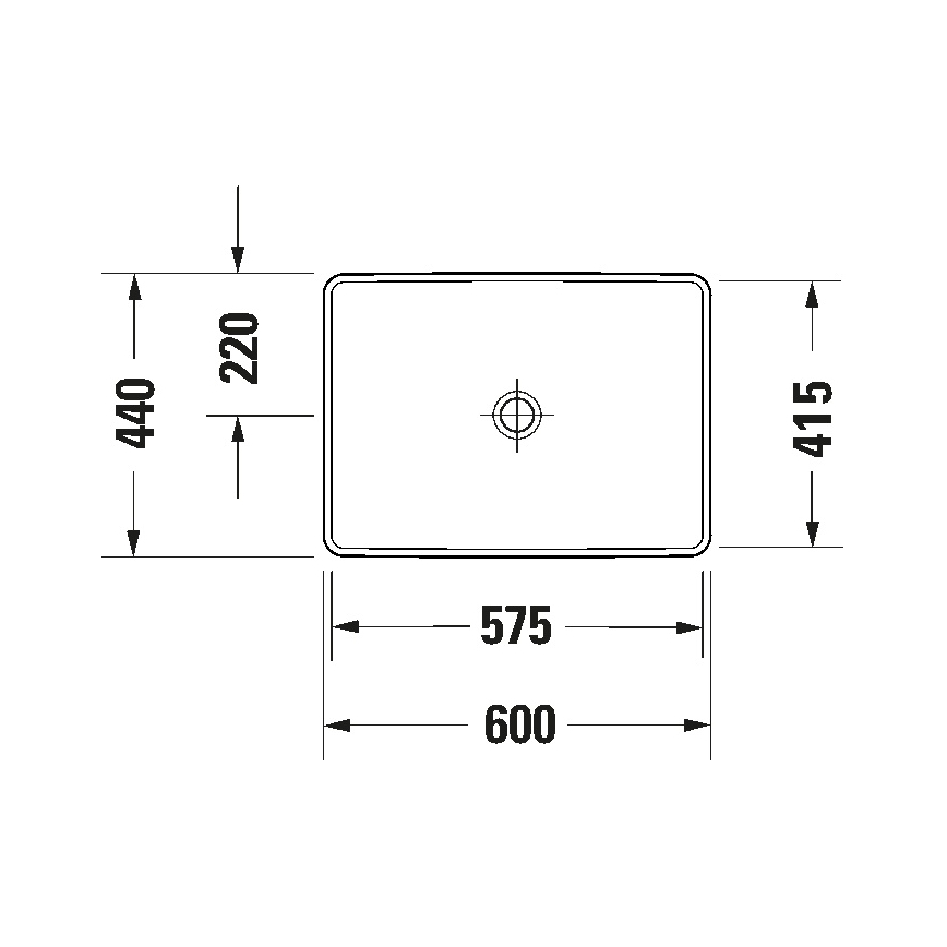 Duravit 358600079 - Zápustné umyvadlo D-NEO 60x44 cm keramika/lesklá bílá