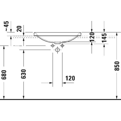 Duravit 358600079 - Zápustné umyvadlo D-NEO 60x44 cm keramika/lesklá bílá