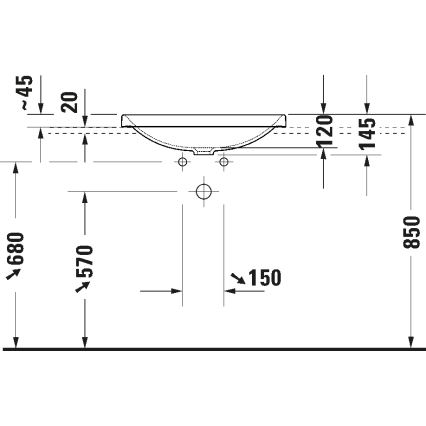 Duravit 358600079 - Zápustné umyvadlo D-NEO 60x44 cm keramika/lesklá bílá