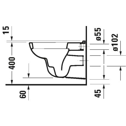 Duravit 45351900A1 - Závěsné WC s prkénkem D-CODE keramika/lesklá bílá