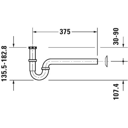 Duravit 50260000 - Umyvadlový sifon UNIVERSAL lesklý chrom