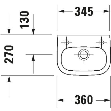 Duravit 7053600082 - Závěsné umyvadlo D-CODE 36x27 cm keramika/lesklá bílá