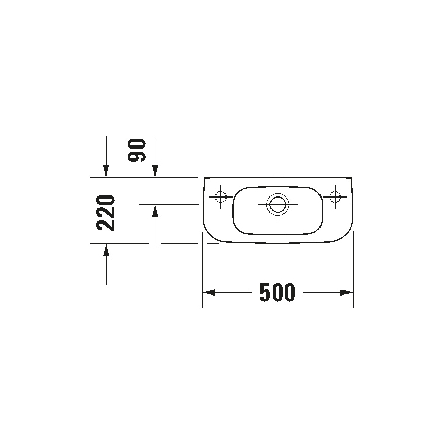 Duravit 7065000092 - Závěsné umyvadlo D-CODE 50x22 cm keramika/lesklá bílá