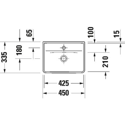 Duravit 738450041 - Závěsné umyvadlo D-NEO 45x33,5 cm keramika/lesklá bílá