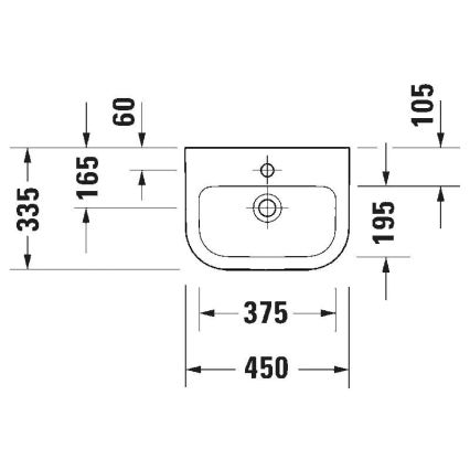 Duravit 7484500002 - Závěsné umyvadlo D-CODE 45x33,5 cm keramika/lesklá bílá