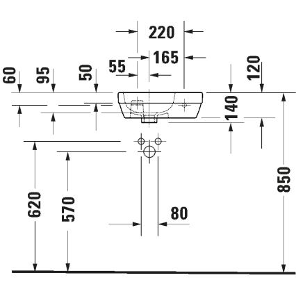 Duravit 7494000412 - Závěsné umyvadlo D-CODE 40x22 cm keramika/lesklá bílá