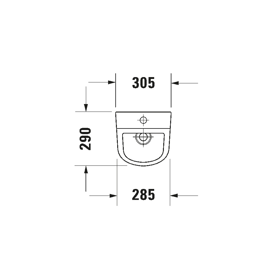 Duravit 828300000 - Pisoár Rimless D-CODE horní přívod, zadní odpad keramika/lesklá bílá
