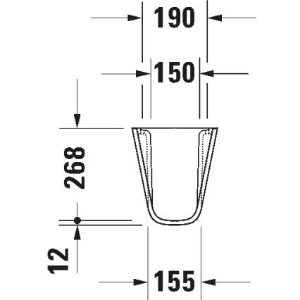 Duravit 8571800002 - Kryt na sifon D-CODE 30x26,8 cm keramika/lesklá bílá