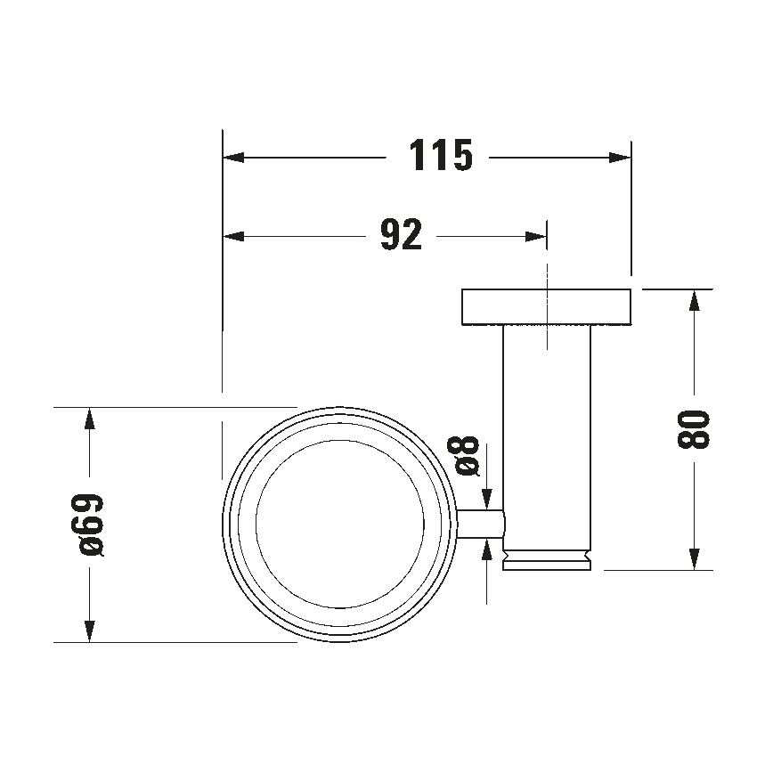 Duravit 99191000 - Nástěnný stojánek na zubní kartáčky D-CODE levá lesklý chrom