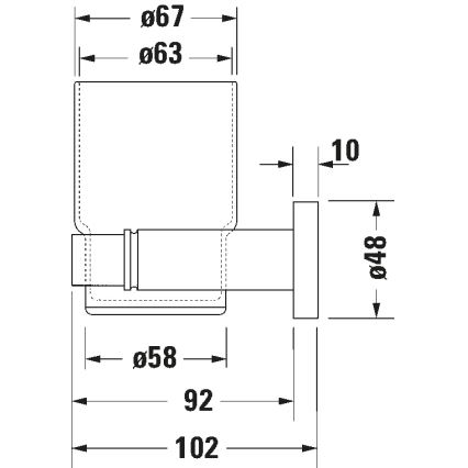 Duravit 99191000 - Nástěnný stojánek na zubní kartáčky D-CODE levá lesklý chrom