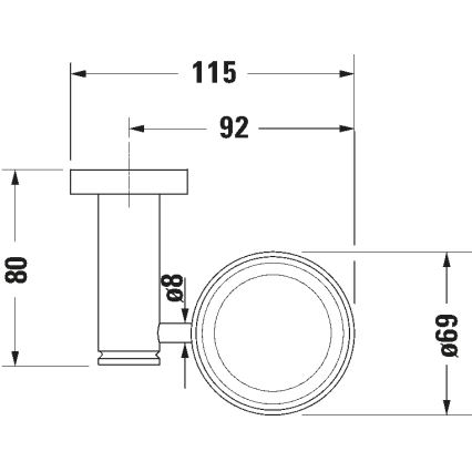 Duravit 99201000 - Nástěnný stojánek na zubní kartáčky D-CODE pravá lesklý chrom