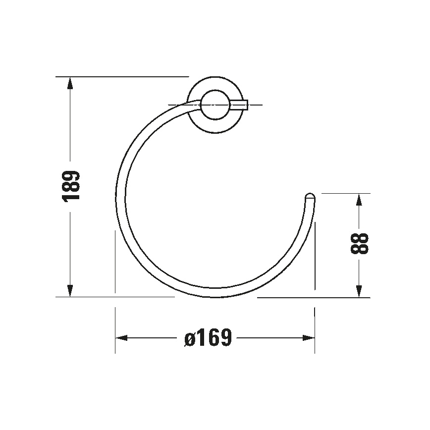 Duravit 99214600 - Nástěnný věšák na ručníky D-CODE matná černá