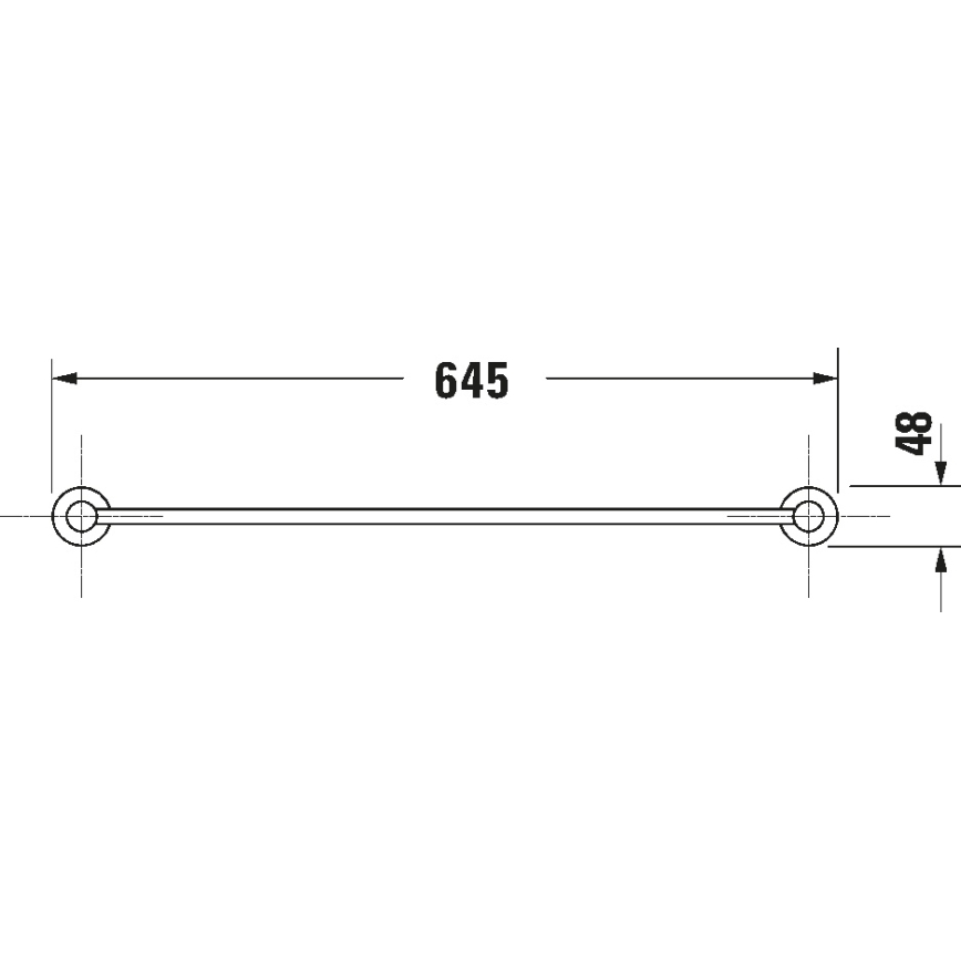 Duravit 99244600 - Nástěnný věšák na ručníky D-CODE 64,5 cm matná černá