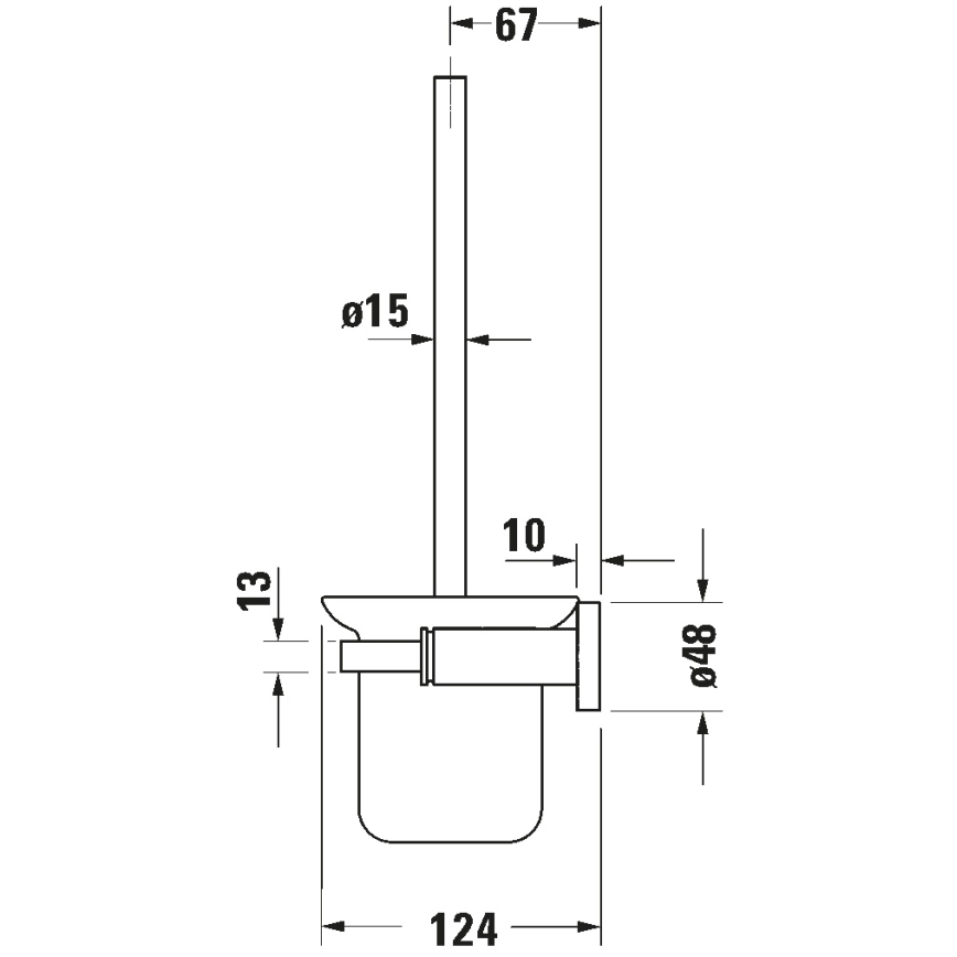 Duravit 99271000 - Nástěnná WC štětka D-CODE lesklý chrom
