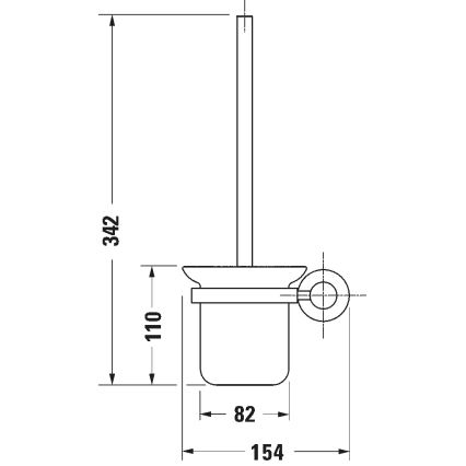 Duravit 99271000 - Nástěnná WC štětka D-CODE lesklý chrom