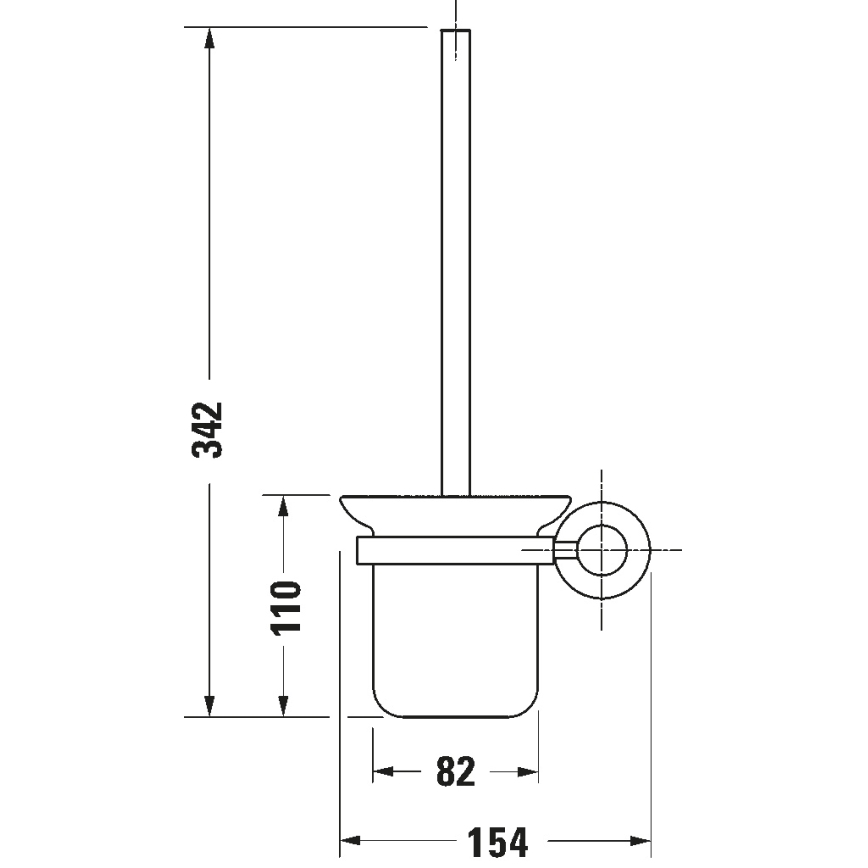 Duravit 99271000 - Nástěnná WC štětka D-CODE lesklý chrom