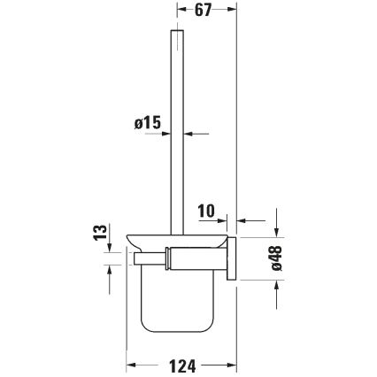 Duravit 99274600 - Nástěnná WC štětka D-CODE matná černá