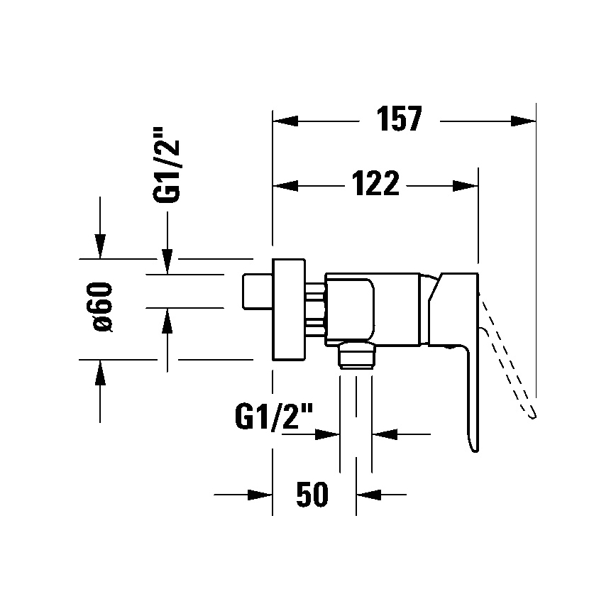 Duravit DC4230001046 - Sprchová baterie D-CODE matná černá