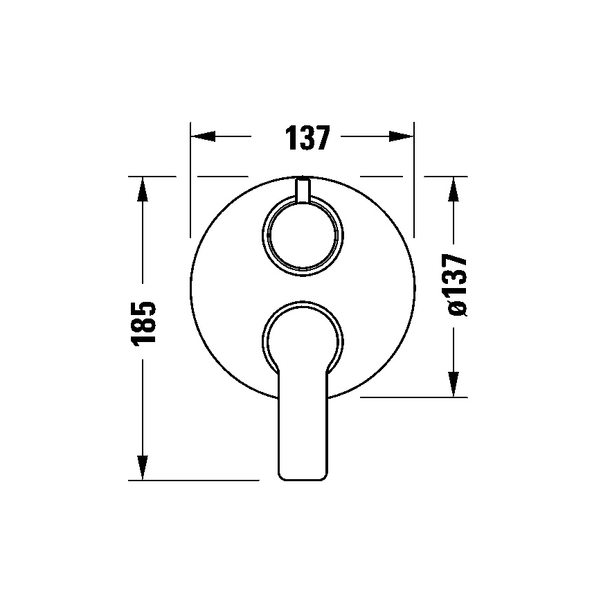 Duravit DC5210008010 - Sprchová baterie pro podomítkovou instalaci D-CODE lesklý chrom