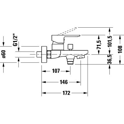 Duravit DC5230001010 - Vanová baterie D-CODE lesklý chrom