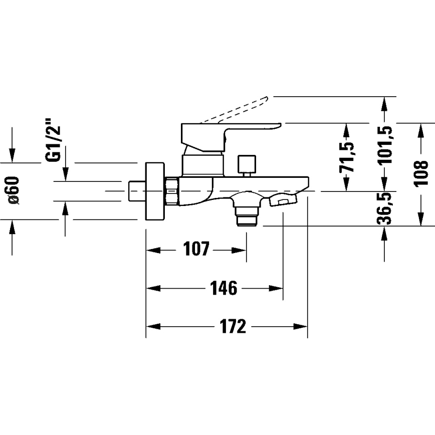 Duravit DC5230001010 - Vanová baterie D-CODE lesklý chrom