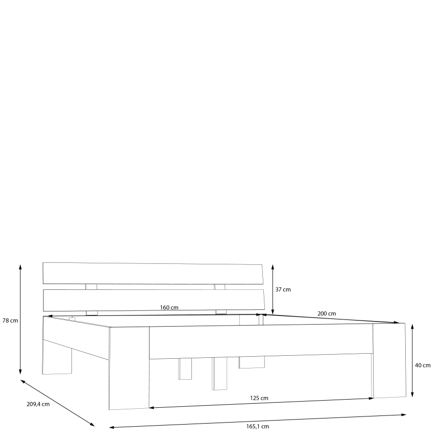 Dvojlůžková postel PIROA 160x200 cm béžová