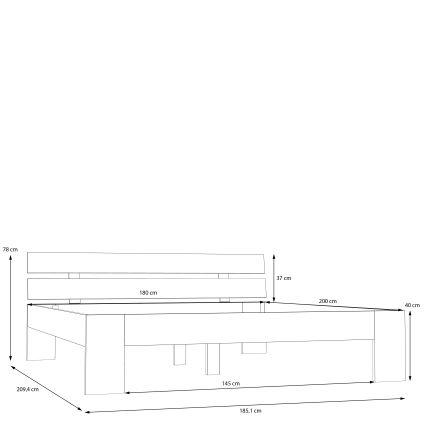 Dvojlůžková postel PIROA 180x200 cm béžová